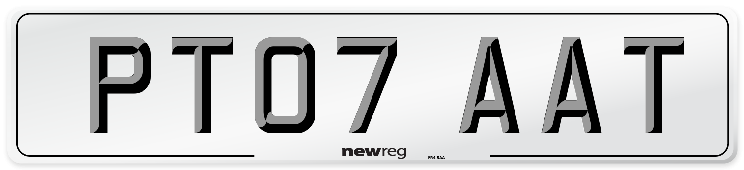 PT07 AAT Number Plate from New Reg